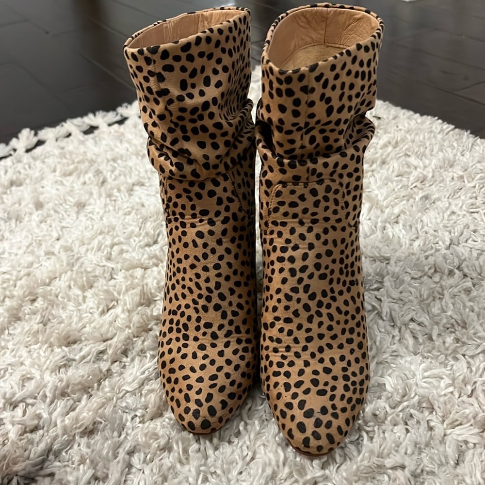 Ccocci Women's Size 6 Darby Tan Brown high Heel Slouchy Ankle Booties Boots